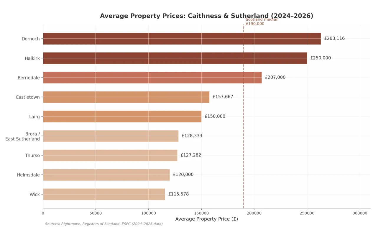 Average Property Prices: Caithness & Sutherland (2024–2026)